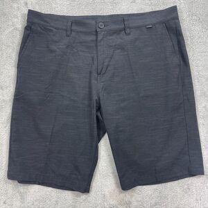 Travis Mathew Wanderlust Golf Shorts Mens 38 Black Stretch Logo Mid Rise Outdoor